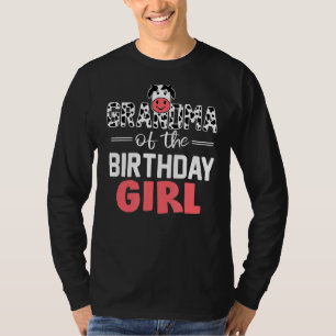 Grandma of The Birthday Girl Cows Farm Cow Grandmo T-Shirt