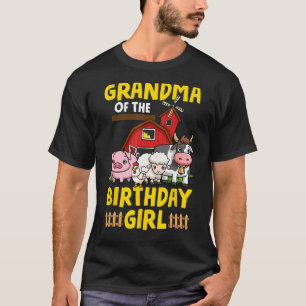 Grandma Of The Birthday Girl Farm Animals Barnyard T-Shirt