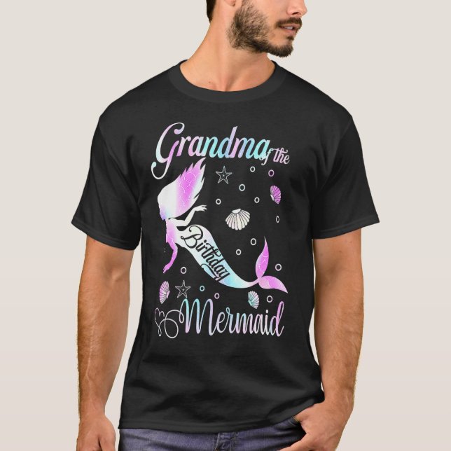 Grandma Of The Birthday Girl Mermaid Party Family  T-Shirt (Front)