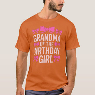 Grandma of the Birthday Girl Pink Bow Cute Matchin T-Shirt