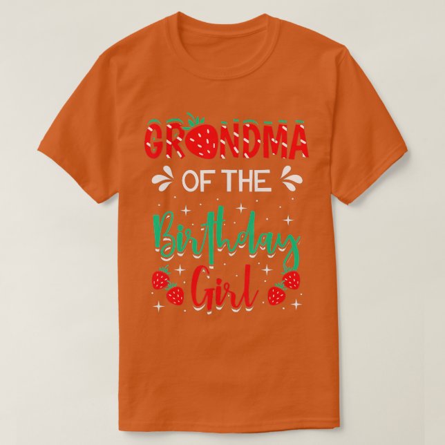 Grandma Of The Birthday Girl Strawberry Themed B-d T-Shirt (Design Front)