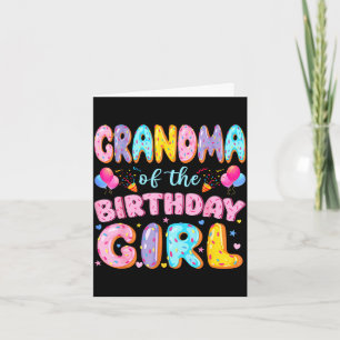 Grandma of the birthday girl sweet doughnut birthd card