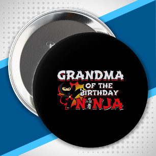 Grandma of the Birthday Ninja - Birthday Party 10 Cm Round Badge