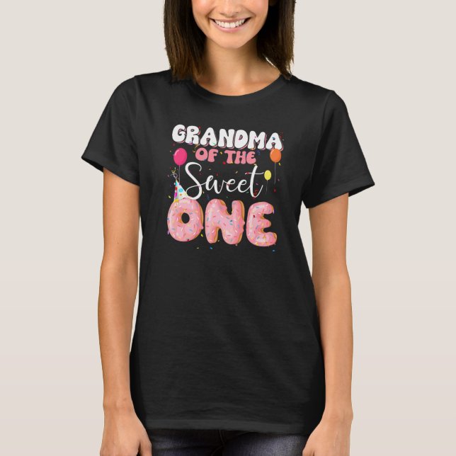 Grandma Of The Birthday One Donut 1st Family B  T-Shirt (Front)