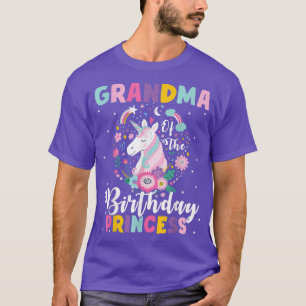 Grandma Of the Birthday Princess Unicorn Birthday T-Shirt