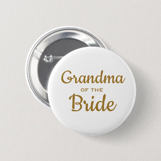 Grandma of the Bride Wedding Custom 6 Cm Round Badge (Front & Back)