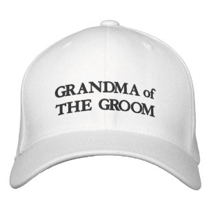 Grandma of the Groom black and white chic wedding Embroidered Hat