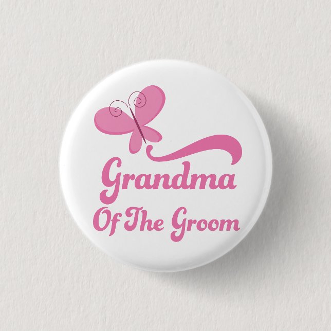 Grandma of the Groom Wedding Party 3 Cm Round Badge (Front)