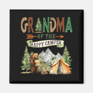 Grandma of the happy camper first birthday camping magnet