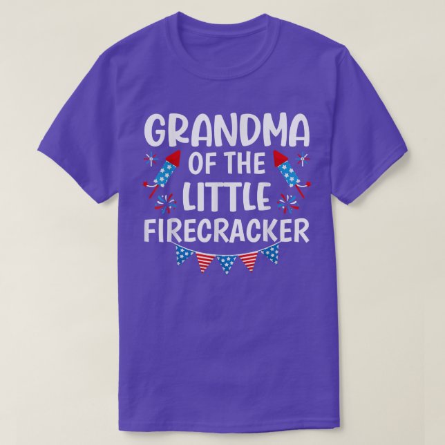 Grandma Of The Little Firecracker 4th of July Funn T-Shirt (Design Front)