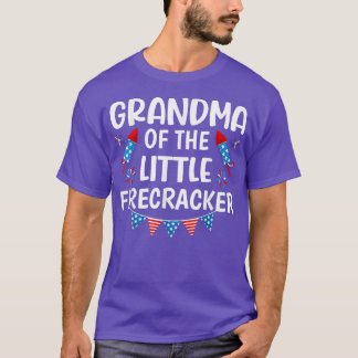 Grandma Of The Little Firecracker 4th of July Funn T-Shirt