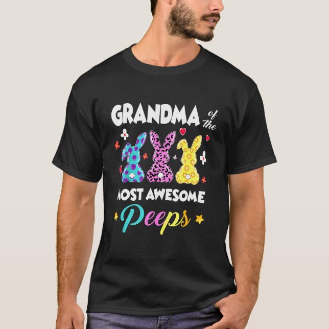 Grandma Of The Most Awesome Bunnies Cute Gnome Hap T-Shirt (Front)