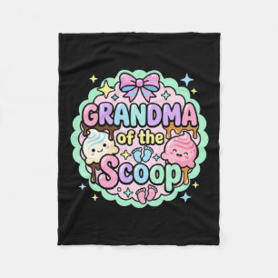 Grandma Of The Scoop Ice Cream Gender Reveal Baby Fleece Blanket