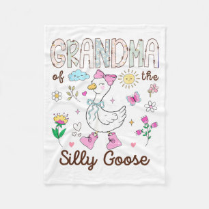 Grandma of The Silly Goose 1st Birthday Girl Fleece Blanket