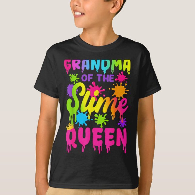 Grandma Of The Slime Queen Birthday Girl Family Pa T-Shirt (Front)