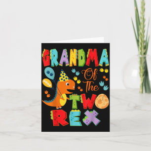 Grandma of The Two Rex 2nd Birthday Boy Dinosaur Card