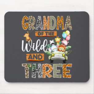 Grandma Of The Wild And Three 3rd Birthday Boy Saf Mouse Pad