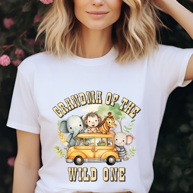Grandma of the Wild One  birthday safari animals  T-Shirt (Creator Uploaded)