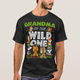 Grandma of the Wild One Zoo Birthday Woodland Anim T-Shirt