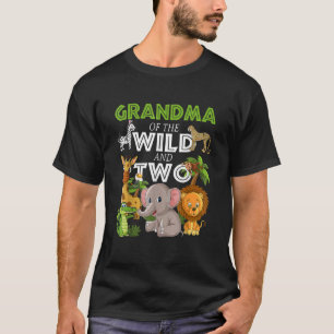 Grandma Of The Wild Two Zoo Birthday Safari Jungle T-Shirt
