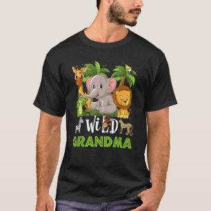 Grandma Of The Wild Zoo Birthday Safari Jungle Ani T-Shirt