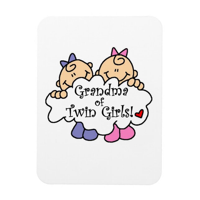Grandma of Twin Girls Gifts Magnet (Vertical)