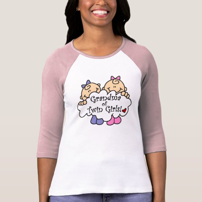 Grandma of Twin Girls T-Shirt (Front)