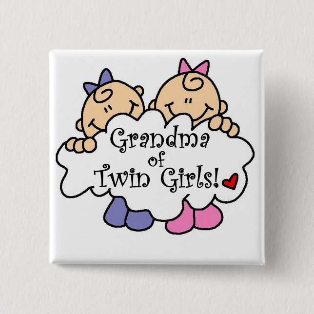 Grandma of Twin Girls Tshirts and Gifts 15 Cm Square Badge (Front)
