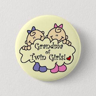 Grandma of Twin Girls Tshirts and Gifts 6 Cm Round Badge
