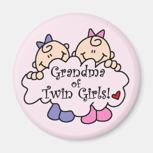 Grandma of Twin Girls Tshirts and Gifts Magnet
