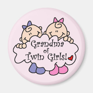 Grandma of Twin Girls Tshirts and Gifts Magnet