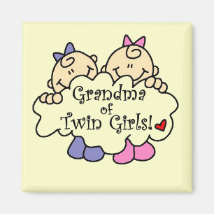 Grandma of Twin Girls Tshirts and Gifts Magnet