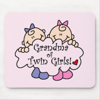 Grandma of Twin Girls Tshirts and Gifts Mouse Pad