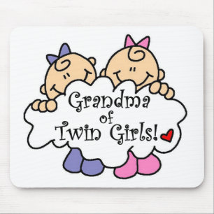 Grandma of Twin Girls Tshirts and Gifts Mouse Pad