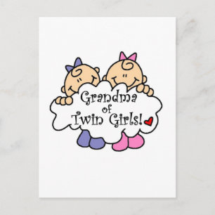 Grandma of Twin Girls Tshirts and Gifts Postcard