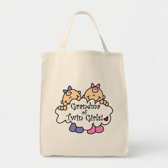 Grandma of Twin Girls Tshirts and Gifts Tote Bag (Front)