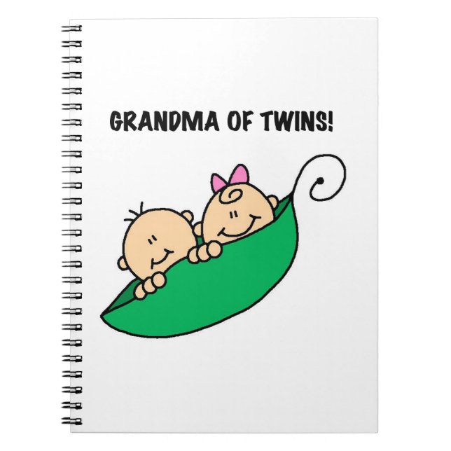 Grandma of Twins Gifts Spiral Notebook (Front)