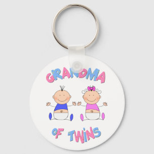 Grandma of Twins Key Ring