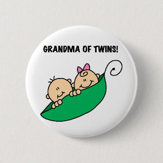 Grandma of Twins Peas in a Pod Tshirts and Gifts 6 Cm Round Badge