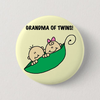 Grandma of Twins Peas in a Pod Tshirts and Gifts 6 Cm Round Badge