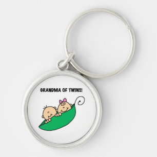 Grandma of Twins Peas in a Pod Tshirts and Gifts Key Ring