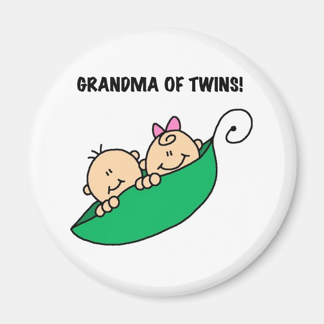 Grandma of Twins Peas in a Pod Tshirts and Gifts Magnet (Front)