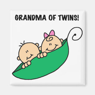 Grandma of Twins Peas in a Pod Tshirts and Gifts Magnet