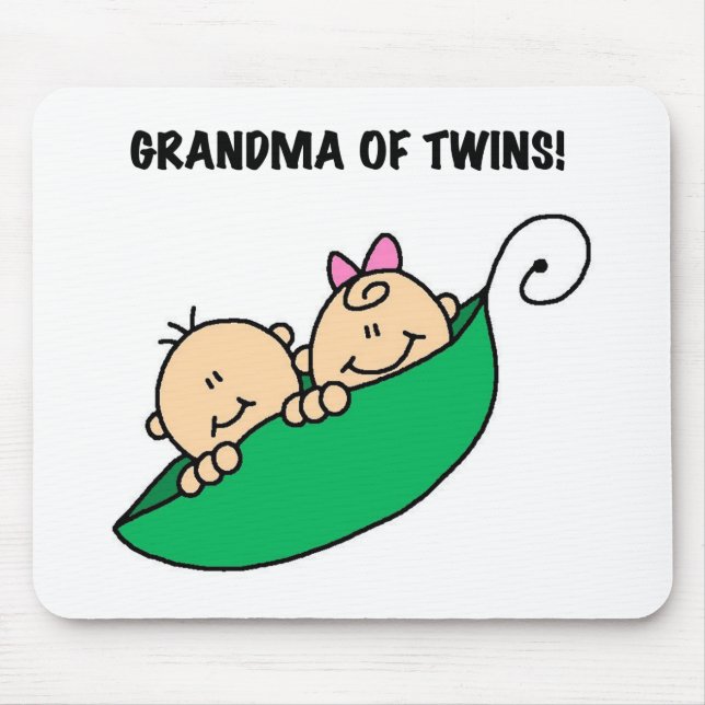 Grandma of Twins Peas in a Pod Tshirts and Gifts Mouse Pad (Front)