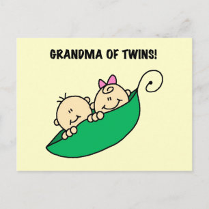 Grandma of Twins Peas in a Pod Tshirts and Gifts Postcard
