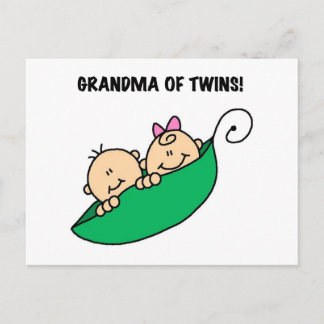 Grandma of Twins Peas in a Pod Tshirts and Gifts Postcard