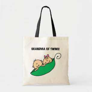 Grandma of Twins Peas in a Pod Tshirts and Gifts Tote Bag