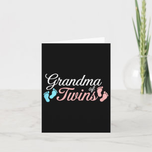 Grandma Of Twins Shirt Women Twin Grandma Mothers Card