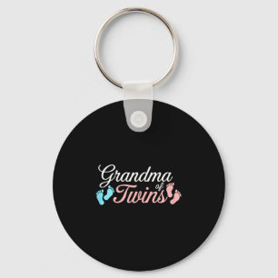 Grandma Of Twins Shirt Women Twin Grandma Mothers  Key Ring