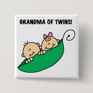 Grandma of Twins Tshirts and Gifts 15 Cm Square Badge